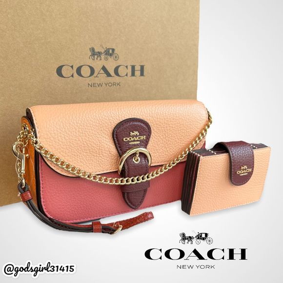 Coach Handbags - AUTHENTICATED NWT Coach Kleo in Colorblock & Matching Card Case Faded Blush $426